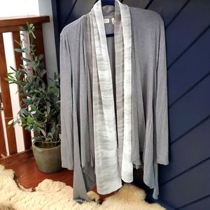 Asymmetric jacket grey with ombre grey detail on front size Large